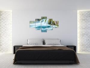 Obraz - Skały z wodospadami (125x70 cm)