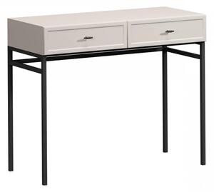 Toaletka Lorini 100 cm z szufladami - kaszmir / czarne uchwyty T-bar / stelaż