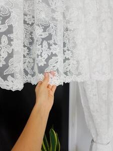 Firana z markizety z haftem i lambrekinem 400x140cm