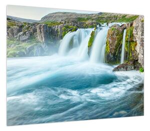 Obraz - Skały z wodospadami (70x50 cm)