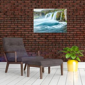 Obraz - Skały z wodospadami (70x50 cm)