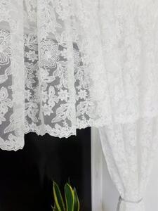 Firana z markizety z haftem i lambrekinem 400x140cm