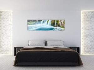 Obraz - Skały z wodospadami (170x50 cm)
