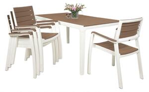 Meble ogrodowe Keter Harmony zestaw stół + 4 krzesła biały / cappuccino