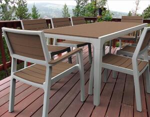 Meble ogrodowe Keter Harmony zestaw stół + 4 krzesła biały / cappuccino