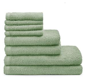 Zielone bawełniane ręczniki szybkoschnące frotte zestaw 8 szt. Quick Dry – Catherine Lansfield
