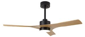Wentylator sufitowy LED z drewnianym obudową, silnikiem prądu stałego, cichą Mantra Iluminación, Thai, ściemnialny, drewniany, salon, tworzywo sztuczne, nowoczesny