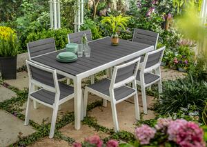 Meble ogrodowe Zestaw Keter Harmony stół + 4 krzesła biały/jasnoszary