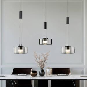 FISCHER & HONSEL Lampa wisząca Lavin, możliwość ściemniania, czarny, salon / jadalnia, metal, nowoczesny
