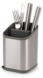 Ociekacz na sztućce ze stali nierdzewnej w kolorze srebra z połyskiem 11x11,5 cm Duo Steel – Joseph Joseph
