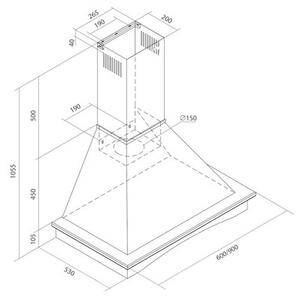 Okap AFRELLI AW-3 Gusto 90 Czarny Mat 428m3/h 65dB klasa D
