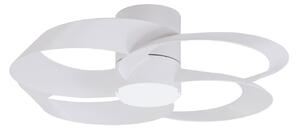 Wentylator sufitowy LED Rose, biały, cichy silnik prądu stałego, CCT – Mantra Mantra Iluminación, Rose, ściemnialny, biały, salon, tworzywo sztuczne, nowoczesny