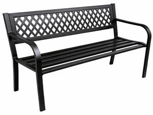 Ławka ogrodowa Park Terrace Garden Metal 2-osobowa czarna 120 cm
