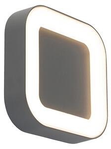 Lampa ścienna i sufitowa szara kwadratowa IP54 - Ariel