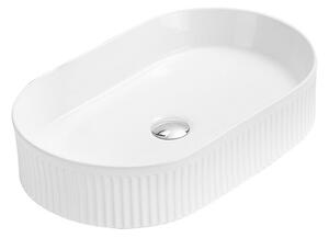 Mexen Grovo umywalka nablatowa ryflowana 57 x 36 cm, biała - 22305700