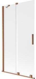 Mexen Velar parawan nawannowy 2-skrzydłowy rozsuwany 100 x 150 cm, szron, miedź szczotkowana - 896-100-000-31-65