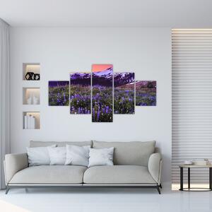 Obraz - Wulkan i kwiaty (125x70 cm)