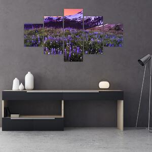 Obraz - Wulkan i kwiaty (125x70 cm)