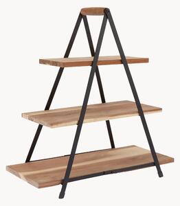 Wielopoziomowa etażerka do serwowania z talerzami z drewna akacjowego