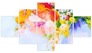 Obraz - Kwiaty, malarstwo (125x70 cm)