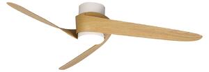 Wentylator sufitowy LED Groenland, drewno, DC, cichy, CCT – Mantra Mantra Iluminación, Groenland, ściemnialny, drewniany, salon, tworzywo sztuczne, nowoczesny