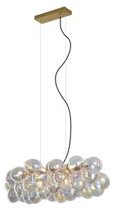 Designerska lampa wisząca złota z tęczowym szkłem 8-punktowa - Uvas Oswietlenie wewnetrzne