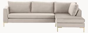 Sofa narożna z aksamitu Luna