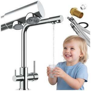 Granitan - Bateria kuchenna - Kran kuchenny wys. 33 cm - Bateria zlewozmywakowa chrom - UNIVERSAL