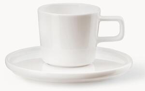 Filiżanka ze spodkiem z porcelany kostnej Oco, 6 szt