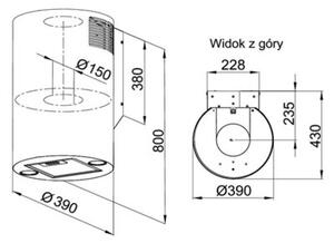 Okap MAAN Elba W39 Biały 430m3/h 62dB klasa B