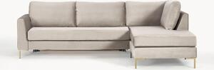 Rozkładana sofa narożna z aksamitu Luna (3-osobowa)