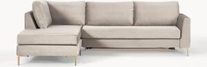 Rozkładana sofa narożna z aksamitu Luna (3-osobowa)