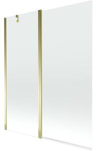 Mexen Flip parawan nawannowy 2-skrzydłowy 140 x 150 cm, transparent, złoty - 894-140-101-50-00