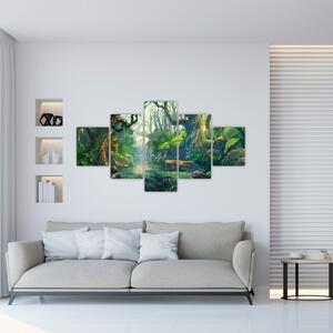 Obraz - Ilustracja lasu tropikalnego (125x70 cm)