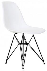 Krzesło Milano białe nogi metalowe czarne skandynawskie inspirowane