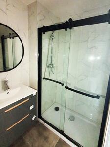 Ścianka łazienkowa prysznicowa LOFT 120cm czarne