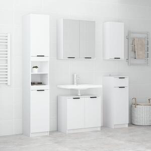 5-cz. zestaw szafek do łazienki, biały, materiał drewnopochodny