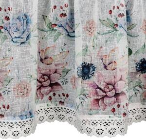 Firana gotowa EUROFIRANY Dora 150 x 30 cm BiaÅo-rÃ³Å¼owy