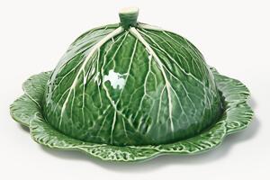 Ręcznie malowana maselniczka Cabbage