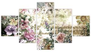 Obraz - Designerskie kwiaty (125x70 cm)