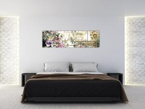 Obraz - Designerskie kwiaty (170x50 cm)