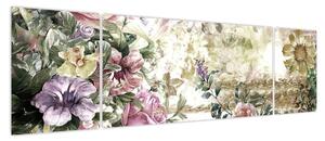 Obraz - Designerskie kwiaty (170x50 cm)