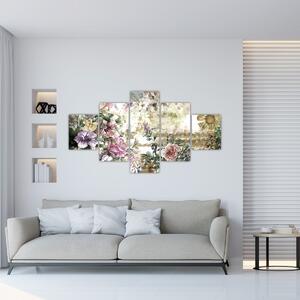 Obraz - Designerskie kwiaty (125x70 cm)