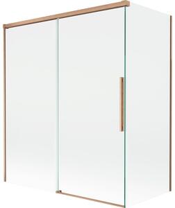 Mexen Rox parawan nawannowy 2-skrzydłowy rozsuwany 140 + 70 x 150 cm, transparent, miedż szczotkowana - 8C9-140-070-65-00