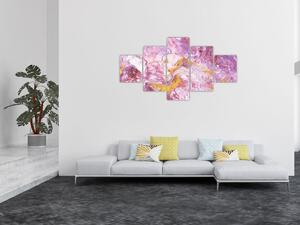 Obraz - Różwa abstrakcja (125x70 cm)