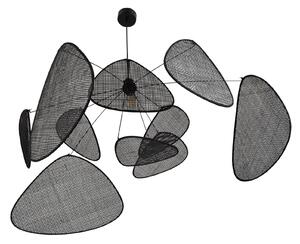 MARKET SET Lampa wisząca designerska Screen XL, możliwość ściemniania, czarny, salon / jadalnia, drewno, design