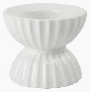 Świecznik z porcelany z ryflowaną powierzchnią Tura