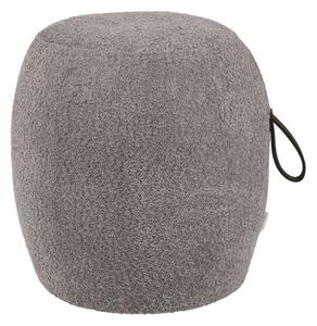 Pufa Barrel - puf w kształcie beczki, tapicerowany tkaniną boucle, w stylu glamour, dekoracja do salonu i przedpokoju, z rączką
