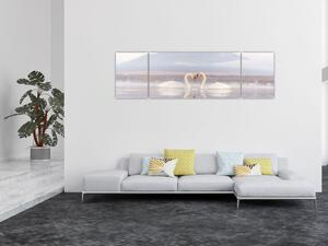 Obraz - Zakochane łabędzie (170x50 cm)