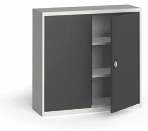 Szafa metalowa, 1150 x 1200 x 400 mm, 2 półki, szara/grafitowa